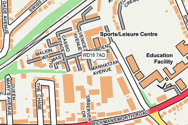 WD18 7AQ map - OS OpenMap – Local (Ordnance Survey) WD18 7AQ map - OS OpenMap – Local (Ordnance Survey)