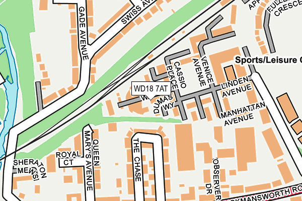 WD18 7AT map - OS OpenMap – Local (Ordnance Survey) WD18 7AT map - OS OpenMap – Local (Ordnance Survey)
