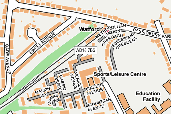 WD18 7BS map - OS OpenMap – Local (Ordnance Survey) WD18 7BS map - OS OpenMap – Local (Ordnance Survey)