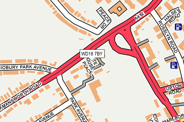 WD18 7BY map - OS OpenMap – Local (Ordnance Survey) WD18 7BY map - OS OpenMap – Local (Ordnance Survey)