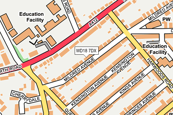 WD18 7DX map - OS OpenMap – Local (Ordnance Survey) WD18 7DX map - OS OpenMap – Local (Ordnance Survey)