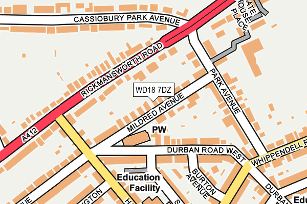 WD18 7DZ map - OS OpenMap – Local (Ordnance Survey) WD18 7DZ map - OS OpenMap – Local (Ordnance Survey)