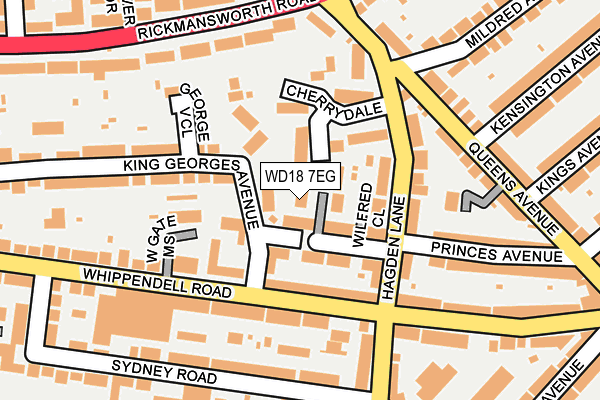 WD18 7EG map - OS OpenMap – Local (Ordnance Survey) WD18 7EG map - OS OpenMap – Local (Ordnance Survey)