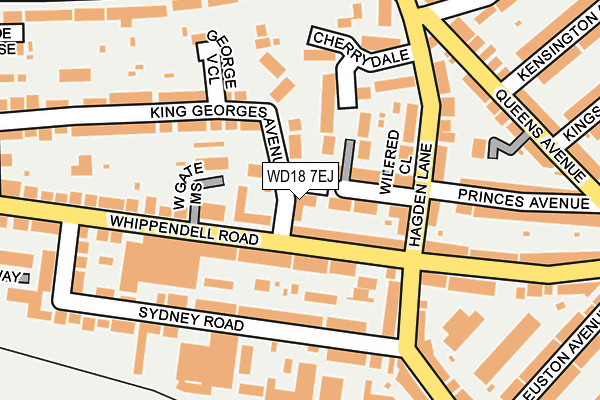 WD18 7EJ map - OS OpenMap – Local (Ordnance Survey) WD18 7EJ map - OS OpenMap – Local (Ordnance Survey)