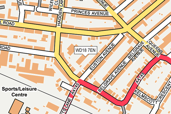 WD18 7EN map - OS OpenMap – Local (Ordnance Survey) WD18 7EN map - OS OpenMap – Local (Ordnance Survey)