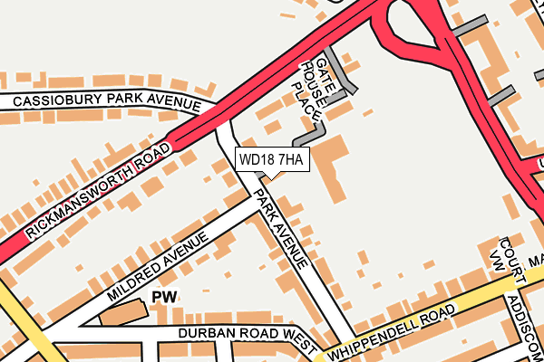 WD18 7HA map - OS OpenMap – Local (Ordnance Survey) WD18 7HA map - OS OpenMap – Local (Ordnance Survey)