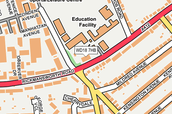 WD18 7HB map - OS OpenMap – Local (Ordnance Survey) WD18 7HB map - OS OpenMap – Local (Ordnance Survey)