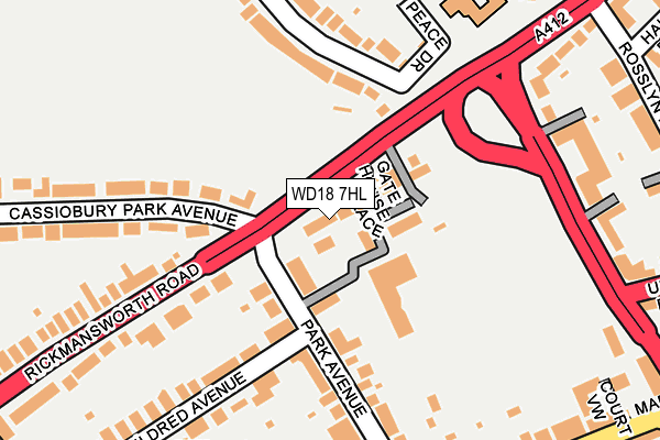 WD18 7HL map - OS OpenMap – Local (Ordnance Survey) WD18 7HL map - OS OpenMap – Local (Ordnance Survey)