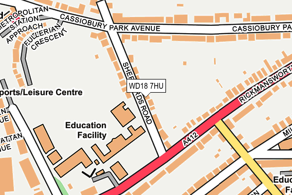 WD18 7HU map - OS OpenMap – Local (Ordnance Survey) WD18 7HU map - OS OpenMap – Local (Ordnance Survey)