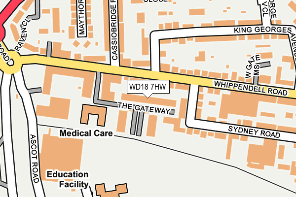 WD18 7HW map - OS OpenMap – Local (Ordnance Survey) WD18 7HW map - OS OpenMap – Local (Ordnance Survey)