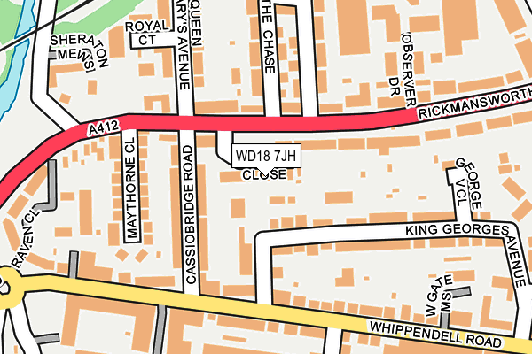 WD18 7JH map - OS OpenMap – Local (Ordnance Survey) WD18 7JH map - OS OpenMap – Local (Ordnance Survey)