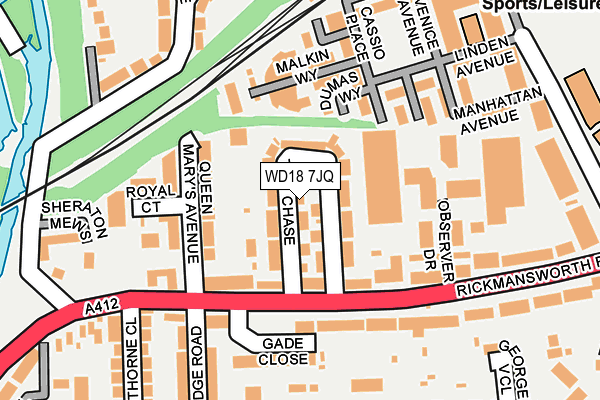WD18 7JQ map - OS OpenMap – Local (Ordnance Survey) WD18 7JQ map - OS OpenMap – Local (Ordnance Survey)