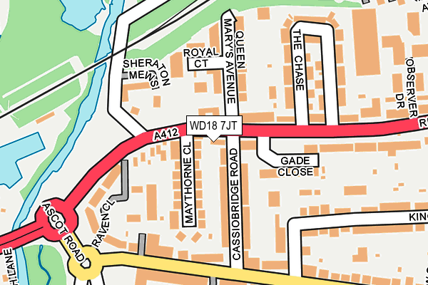 WD18 7JT map - OS OpenMap – Local (Ordnance Survey) WD18 7JT map - OS OpenMap – Local (Ordnance Survey)