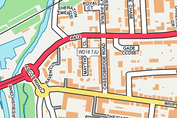 WD18 7JU map - OS OpenMap – Local (Ordnance Survey) WD18 7JU map - OS OpenMap – Local (Ordnance Survey)