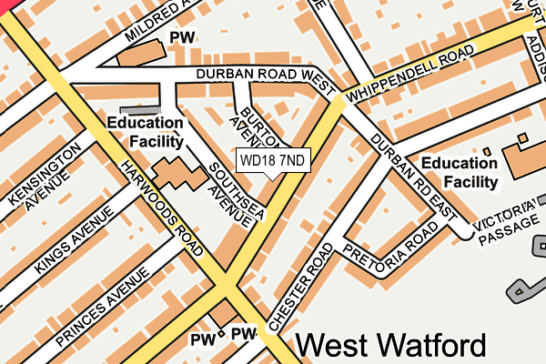 WD18 7ND map - OS OpenMap – Local (Ordnance Survey) WD18 7ND map - OS OpenMap – Local (Ordnance Survey)