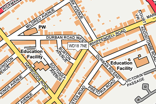 WD18 7NE map - OS OpenMap – Local (Ordnance Survey) WD18 7NE map - OS OpenMap – Local (Ordnance Survey)