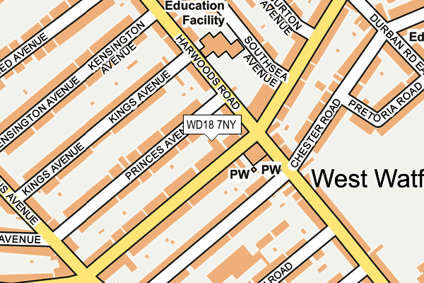 WD18 7NY map - OS OpenMap – Local (Ordnance Survey)