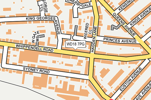 WD18 7PG map - OS OpenMap – Local (Ordnance Survey) WD18 7PG map - OS OpenMap – Local (Ordnance Survey)