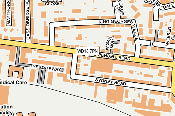 WD18 7PN map - OS OpenMap – Local (Ordnance Survey) WD18 7PN map - OS OpenMap – Local (Ordnance Survey)