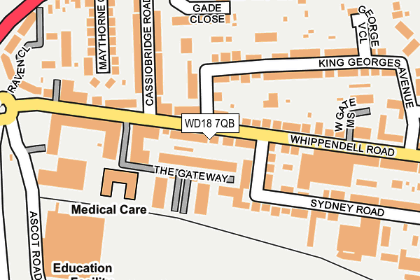 WD18 7QB map - OS OpenMap – Local (Ordnance Survey) WD18 7QB map - OS OpenMap – Local (Ordnance Survey)
