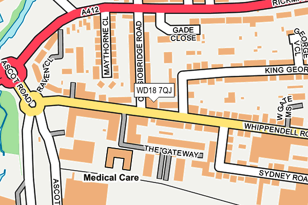 WD18 7QJ map - OS OpenMap – Local (Ordnance Survey) WD18 7QJ map - OS OpenMap – Local (Ordnance Survey)