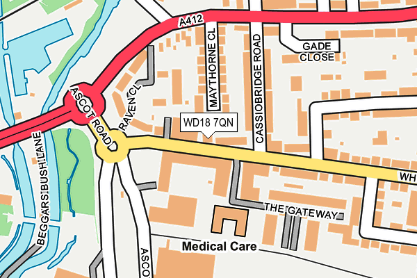 WD18 7QN map - OS OpenMap – Local (Ordnance Survey) WD18 7QN map - OS OpenMap – Local (Ordnance Survey)
