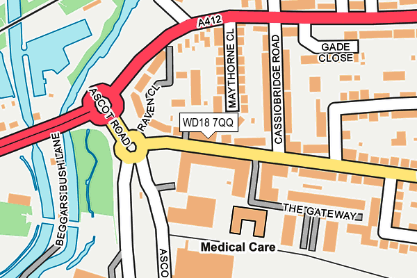 WD18 7QQ map - OS OpenMap – Local (Ordnance Survey)