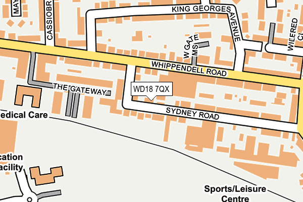 WD18 7QX map - OS OpenMap – Local (Ordnance Survey) WD18 7QX map - OS OpenMap – Local (Ordnance Survey)