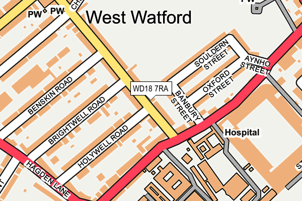 WD18 7RA map - OS OpenMap – Local (Ordnance Survey) WD18 7RA map - OS OpenMap – Local (Ordnance Survey)