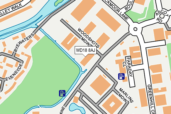 WD18 8AJ map - OS OpenMap – Local (Ordnance Survey) WD18 8AJ map - OS OpenMap – Local (Ordnance Survey)