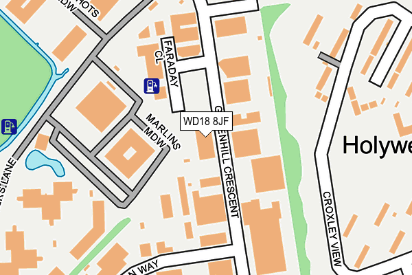 WD18 8JF map - OS OpenMap – Local (Ordnance Survey) WD18 8JF map - OS OpenMap – Local (Ordnance Survey)