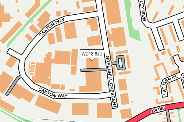 WD18 8JU map - OS OpenMap – Local (Ordnance Survey) WD18 8JU map - OS OpenMap – Local (Ordnance Survey)