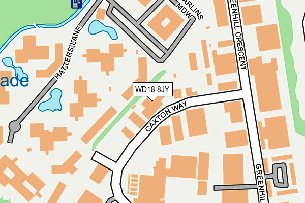WD18 8JY map - OS OpenMap – Local (Ordnance Survey) WD18 8JY map - OS OpenMap – Local (Ordnance Survey)