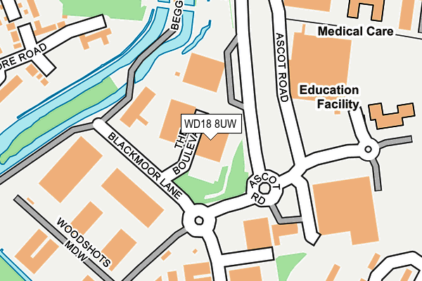 WD18 8UW map - OS OpenMap – Local (Ordnance Survey) WD18 8UW map - OS OpenMap – Local (Ordnance Survey)
