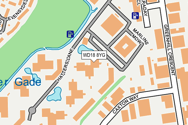 WD18 8YG map - OS OpenMap – Local (Ordnance Survey) WD18 8YG map - OS OpenMap – Local (Ordnance Survey)
