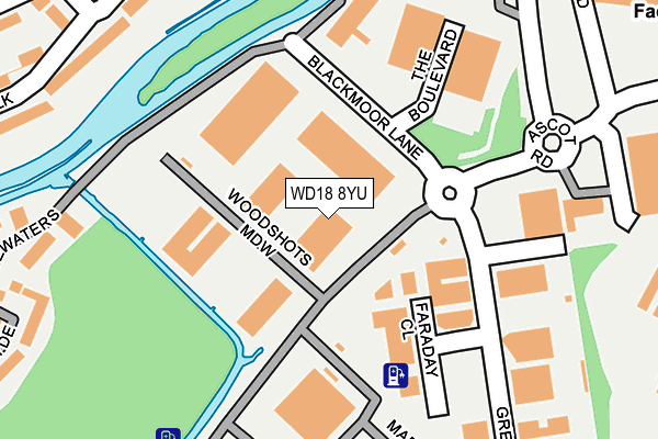 WD18 8YU map - OS OpenMap – Local (Ordnance Survey) WD18 8YU map - OS OpenMap – Local (Ordnance Survey)