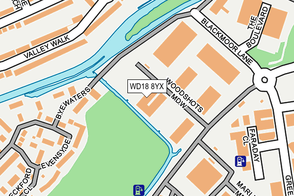 WD18 8YX map - OS OpenMap – Local (Ordnance Survey) WD18 8YX map - OS OpenMap – Local (Ordnance Survey)