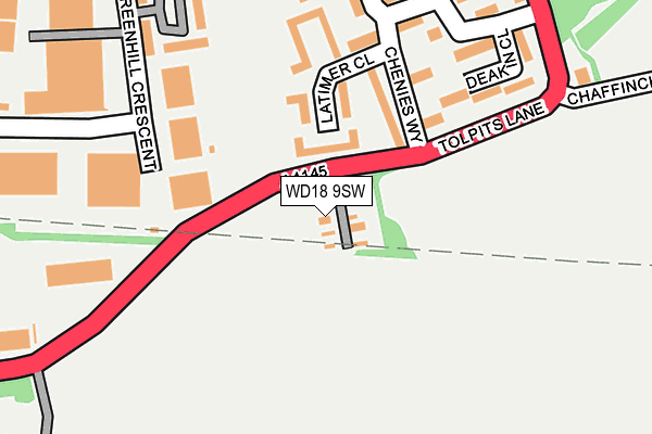 WD18 9SW map - OS OpenMap – Local (Ordnance Survey) WD18 9SW map - OS OpenMap – Local (Ordnance Survey)