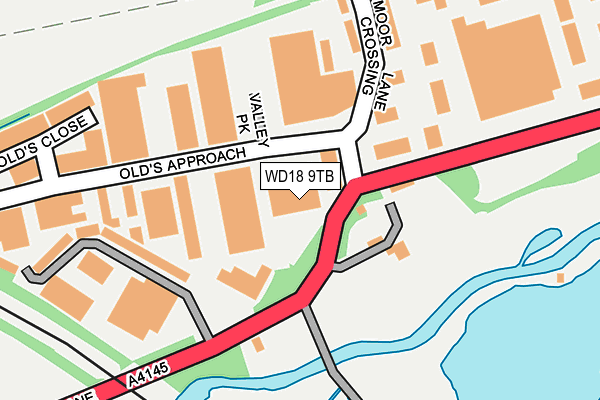 WD18 9TB map - OS OpenMap – Local (Ordnance Survey)