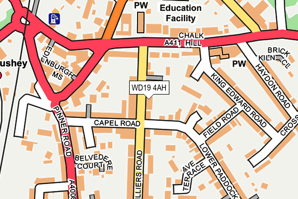 WD19 4AH map - OS OpenMap – Local (Ordnance Survey) WD19 4AH map - OS OpenMap – Local (Ordnance Survey)