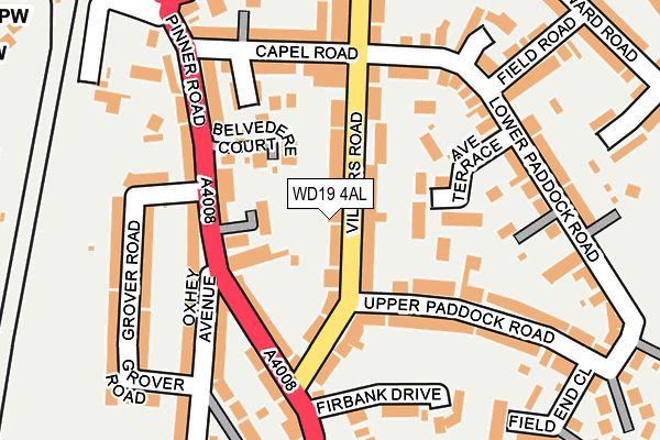 WD19 4AL map - OS OpenMap – Local (Ordnance Survey) WD19 4AL map - OS OpenMap – Local (Ordnance Survey)