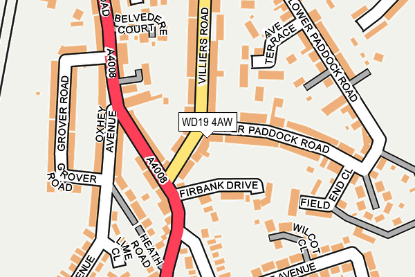 WD19 4AW map - OS OpenMap – Local (Ordnance Survey) WD19 4AW map - OS OpenMap – Local (Ordnance Survey)