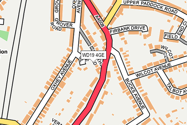 WD19 4GE map - OS OpenMap – Local (Ordnance Survey) WD19 4GE map - OS OpenMap – Local (Ordnance Survey)