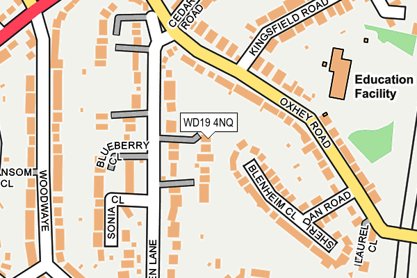 WD19 4NQ map - OS OpenMap – Local (Ordnance Survey)