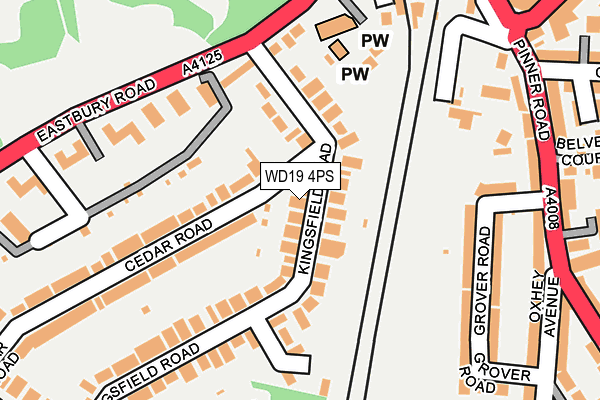 WD19 4PS map - OS OpenMap – Local (Ordnance Survey)