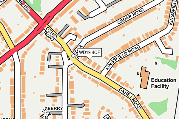 WD19 4QF map - OS OpenMap – Local (Ordnance Survey) WD19 4QF map - OS OpenMap – Local (Ordnance Survey)