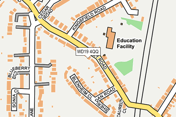 WD19 4QQ map - OS OpenMap – Local (Ordnance Survey)