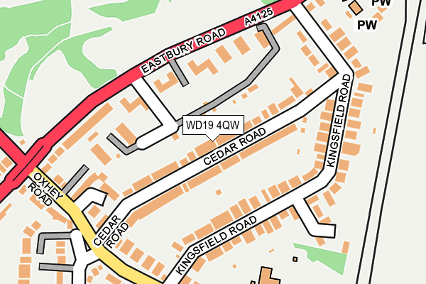 WD19 4QW map - OS OpenMap – Local (Ordnance Survey) WD19 4QW map - OS OpenMap – Local (Ordnance Survey)
