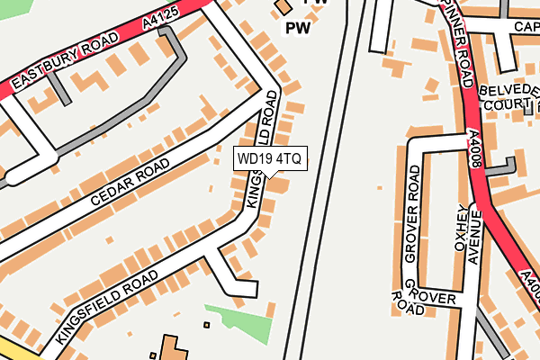 WD19 4TQ map - OS OpenMap – Local (Ordnance Survey) WD19 4TQ map - OS OpenMap – Local (Ordnance Survey)