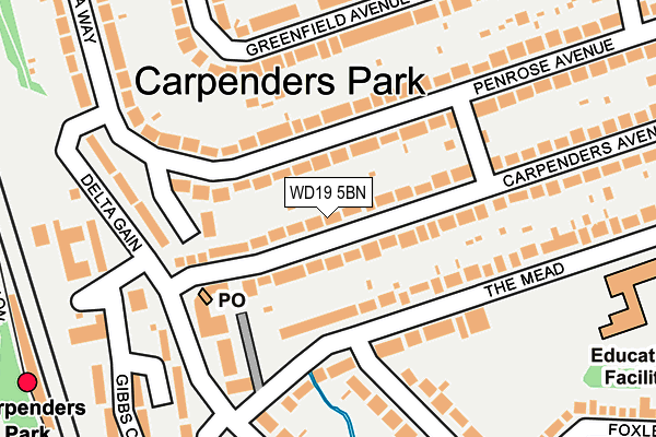 WD19 5BN map - OS OpenMap – Local (Ordnance Survey)
